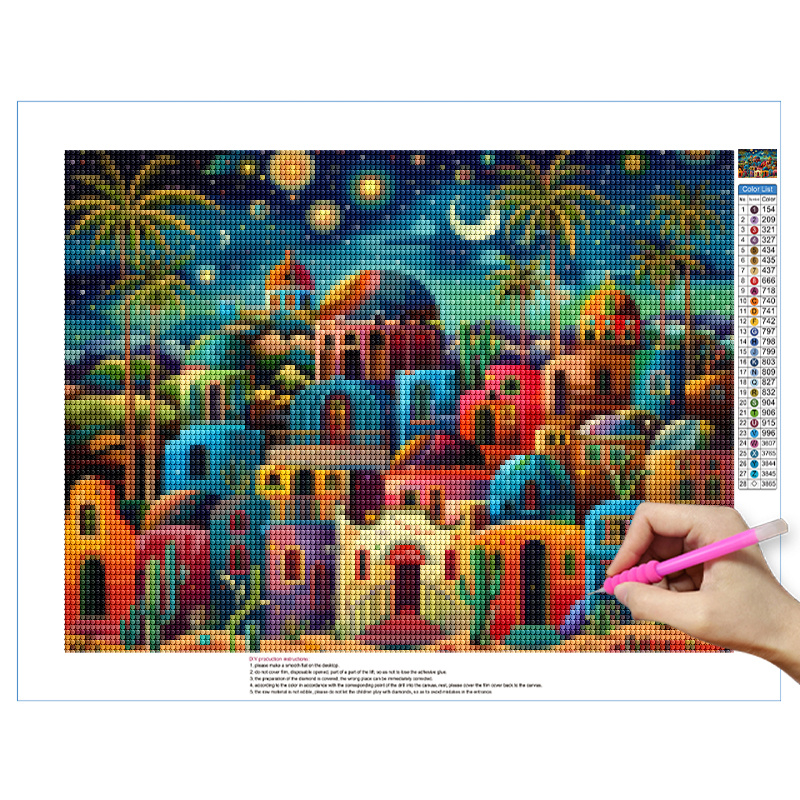 Frameless,Night View 5D Diamon - Resin Art Wall 评论和价格