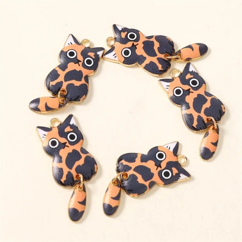10Pcs 16×39mm Cute Cartoon Cat - Resin Art Handmade 评论和价格