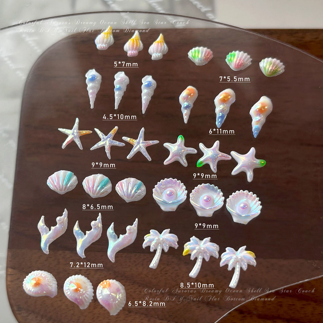 50pc Summer Beach Nail Rhinest - Resin Art Beach Theme 评论和价格