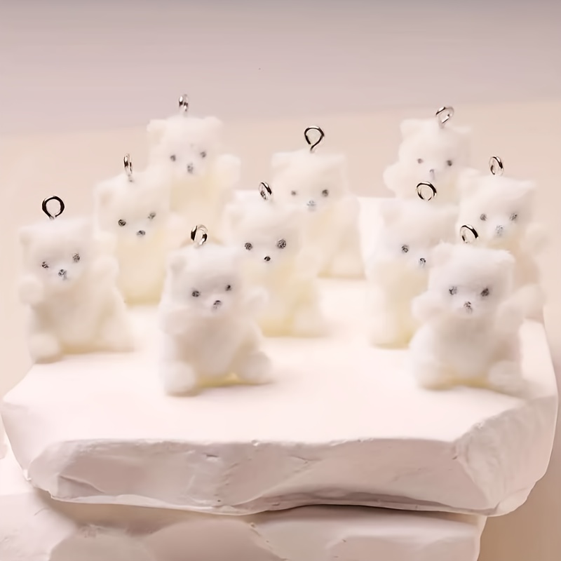 6Pcs Polar Bear Resin Charms C - Resin Art Handmade 评论和价格