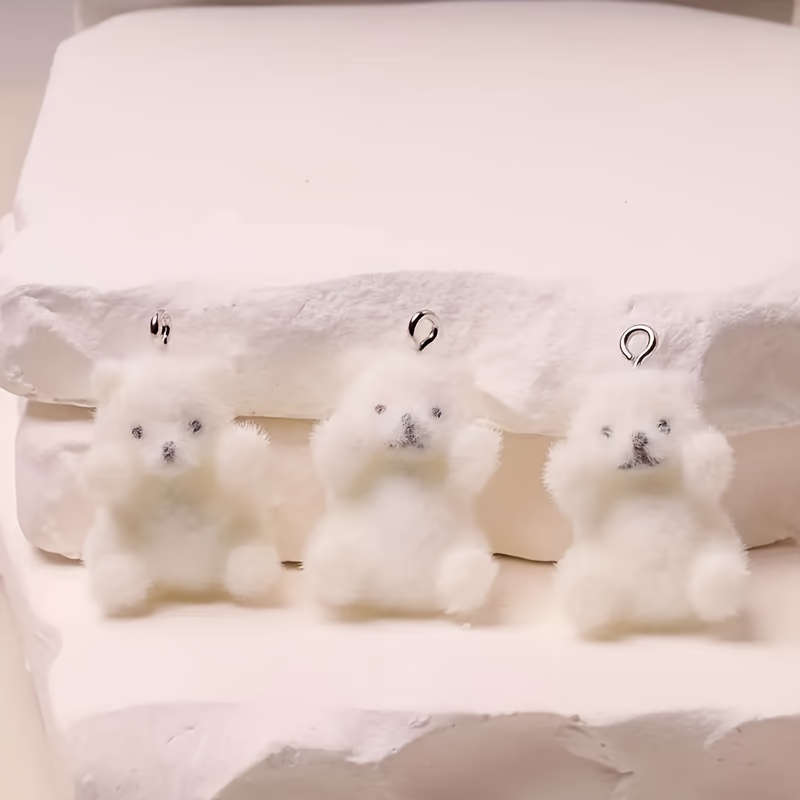 6Pcs Polar Bear Resin Charms C - Resin Art Handmade 评论和价格