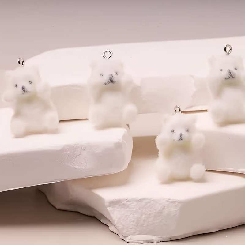 6Pcs Polar Bear Resin Charms C - Resin Art Handmade 评论和价格