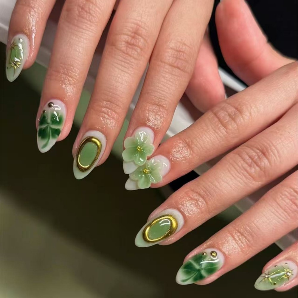 24PCS Luxury Emerald Green Flo - Resin Art Flowers 评论和价格