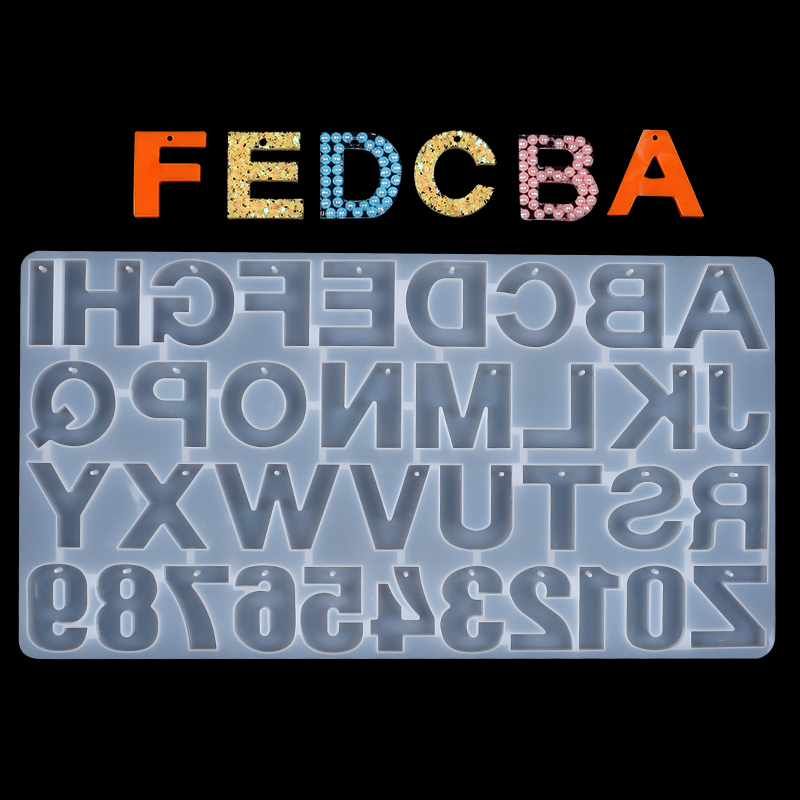 Letter Number Keychain Silicon - Resin Art Alphabet 评论和价格