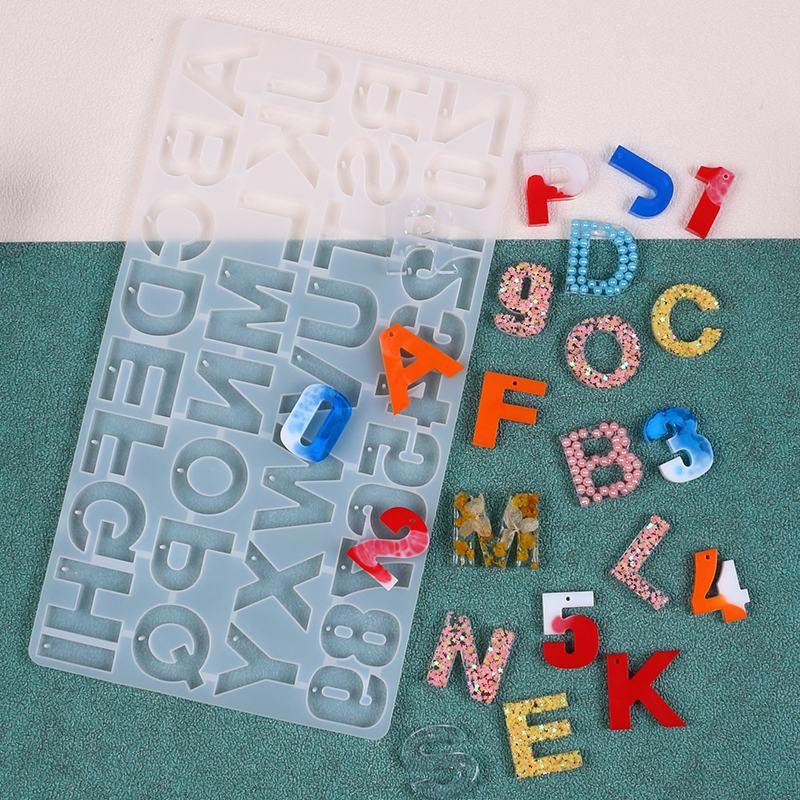 Letter Number Keychain Silicon - Resin Art Alphabet 评论和价格