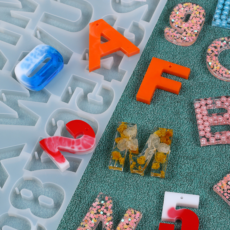 Letter Number Keychain Silicon - Resin Art Alphabet 评论和价格