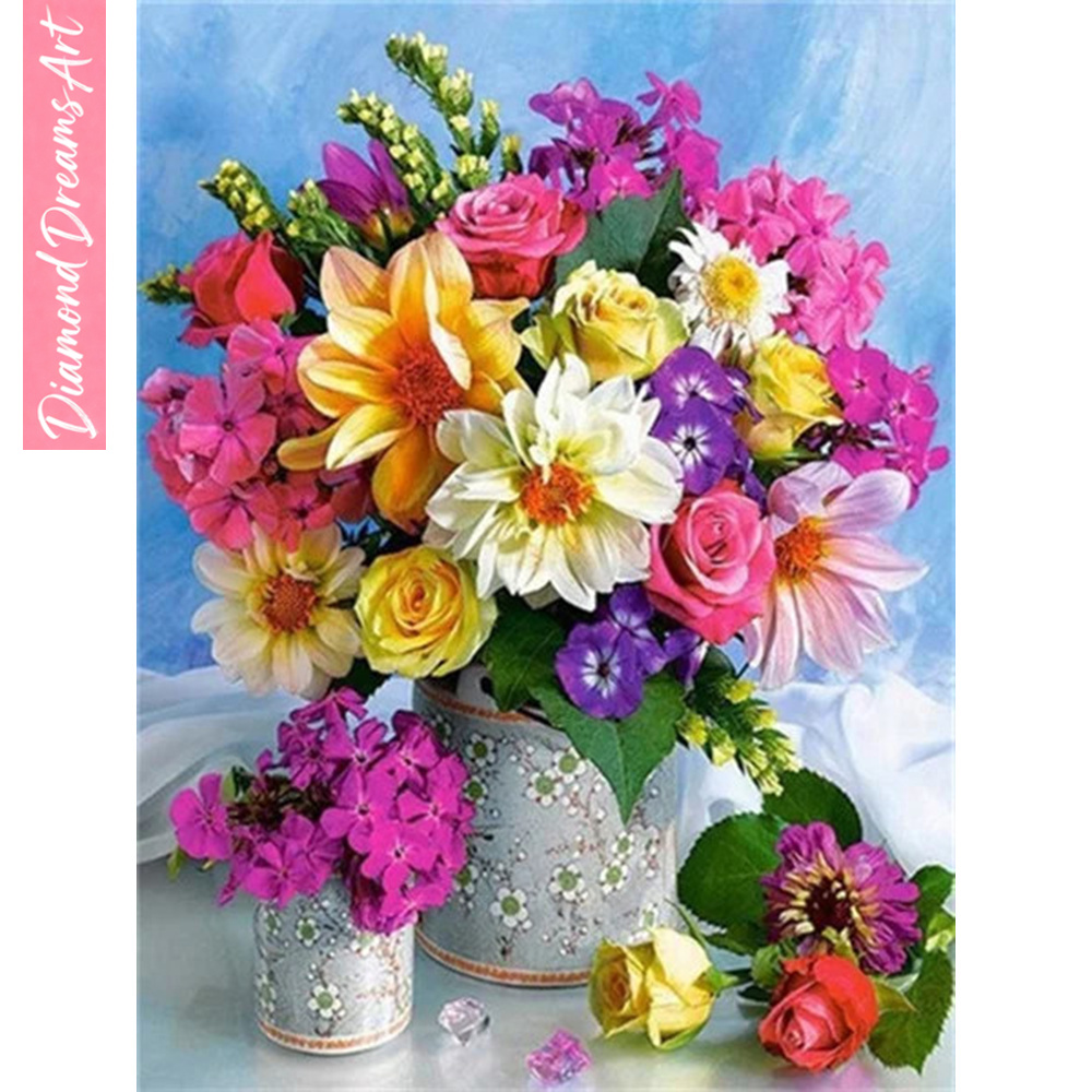 Full Diamond Mosaic Flower 5D  - Resin Art Wall 评论和价格
