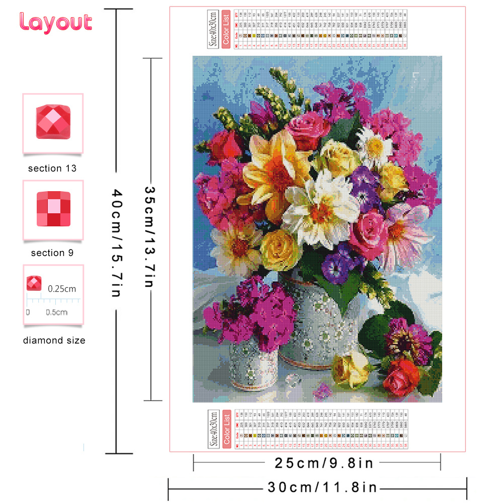 Full Diamond Mosaic Flower 5D  - Resin Art Wall 评论和价格