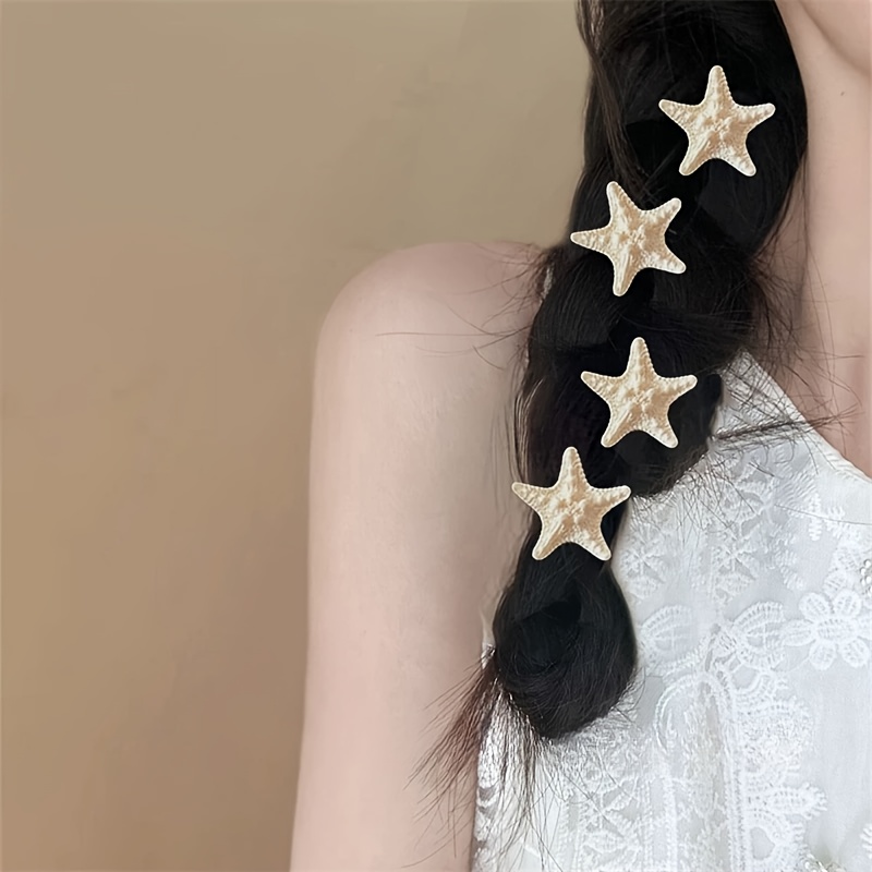 Set of 4 Elegant Starfish Hair - Resin Art Beach Theme 评论和价格