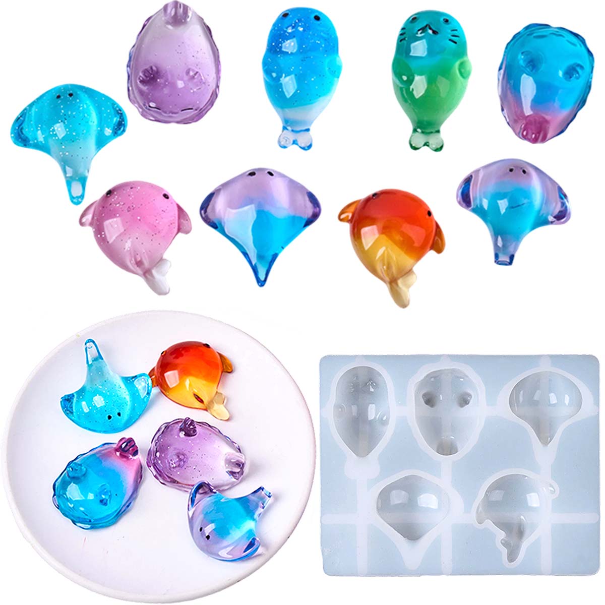 3D Healing Kawaii Manta Ray Wh - Resin Art Epoxy 评论和价格