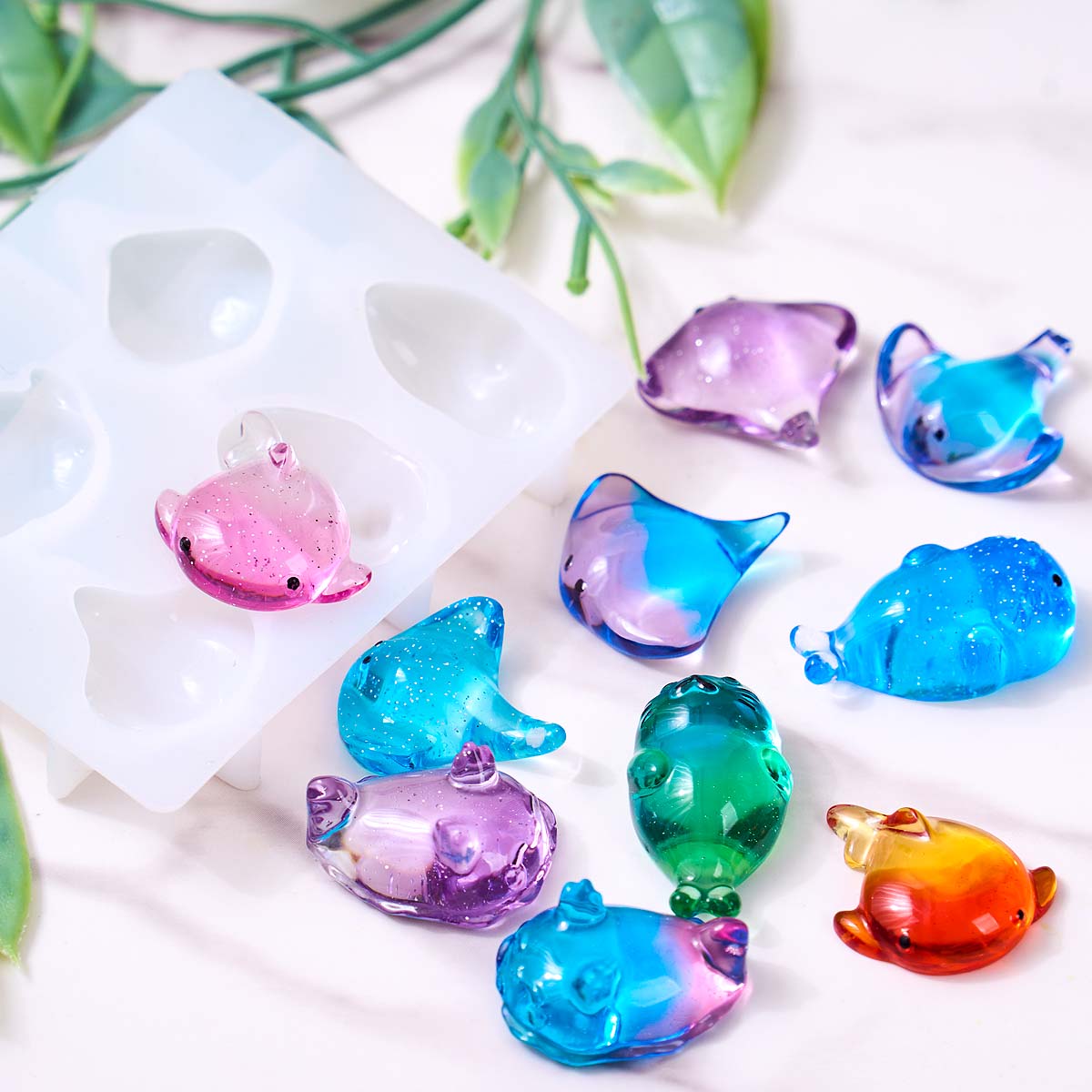 3D Healing Kawaii Manta Ray Wh - Resin Art Epoxy 评论和价格