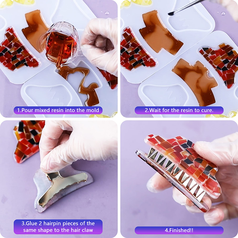 Hair Claw Clips Silicone Resin - Resin Art Glue 评论和价格