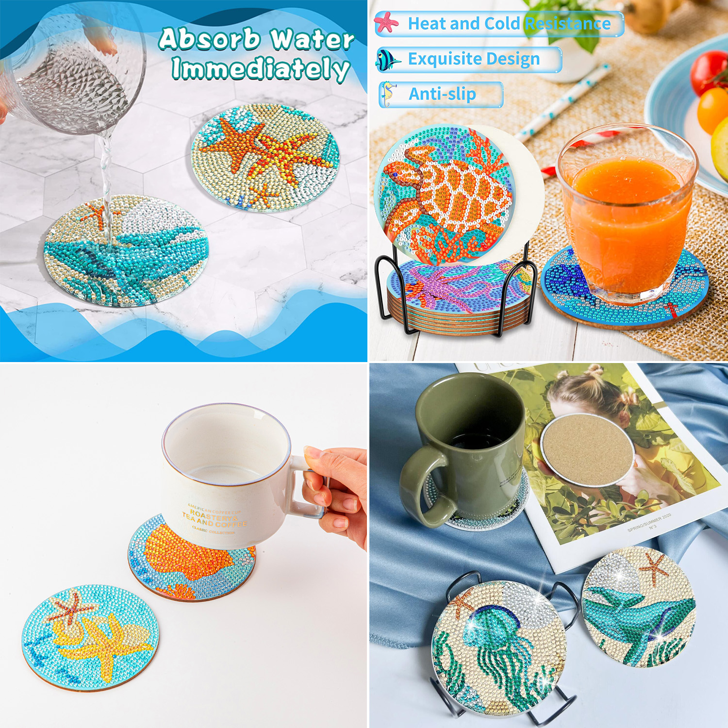 RUOPOTY 8pc/sets Diamond Paint - Resin Art For Beginner 评论和价格