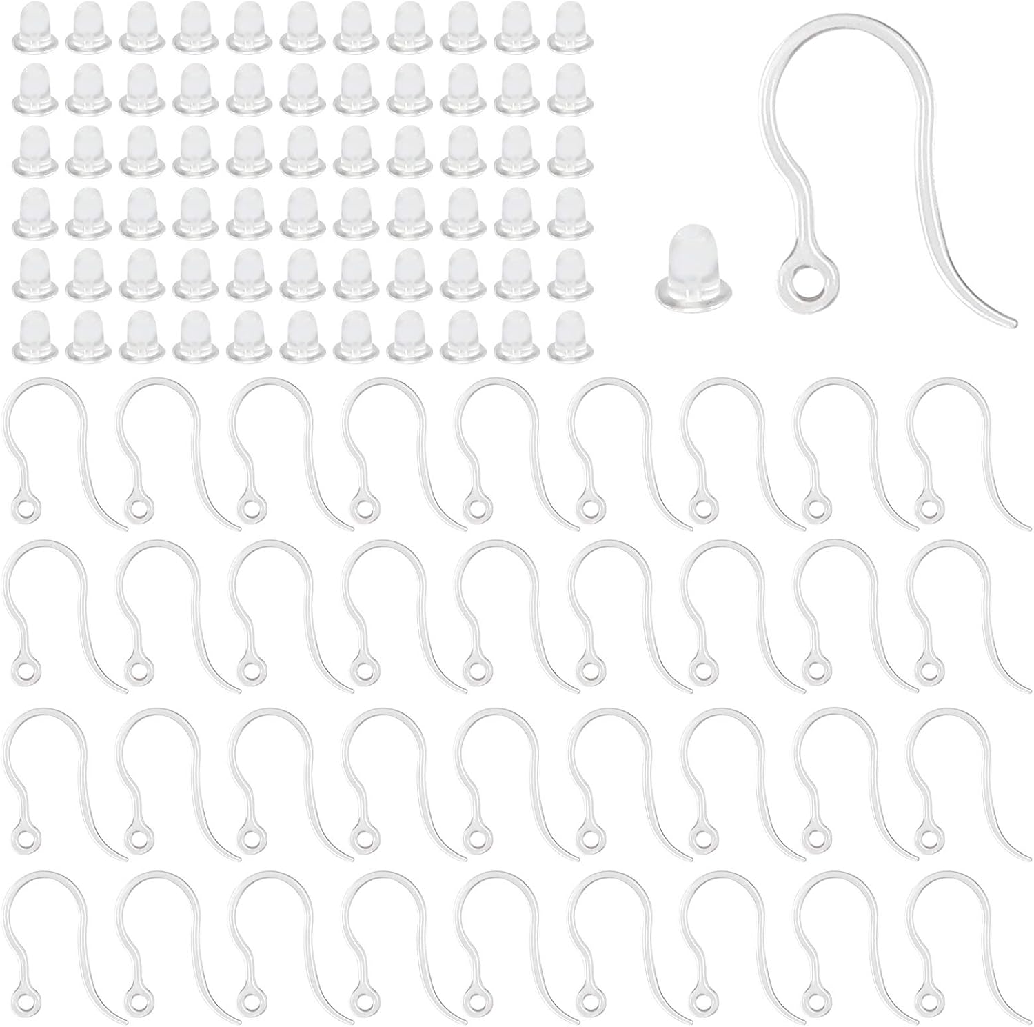 40pcs Clear Plastic Earring Ho - Resin Art Handmade 评论和价格