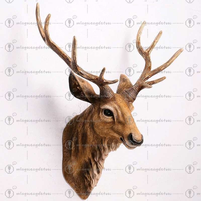 Faux Deer Head 17 inch Faux An - Resin Art Handmade 评论和价格