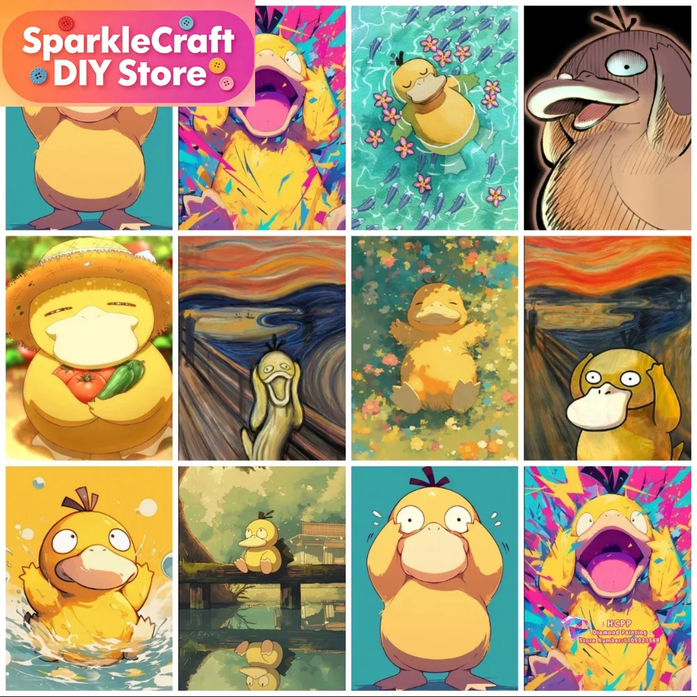 1pc frameless Psyduck Cartoon  - Resin Art Wall 评论和价格