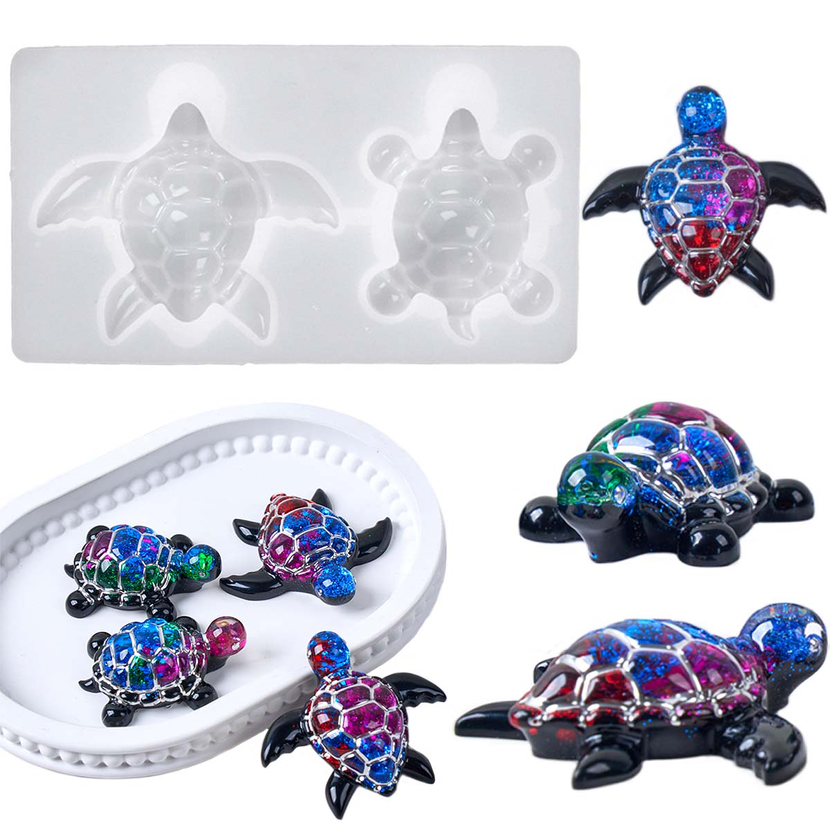3D Sea Turtle Keychain Silicon - Resin Art Epoxy 评论和价格