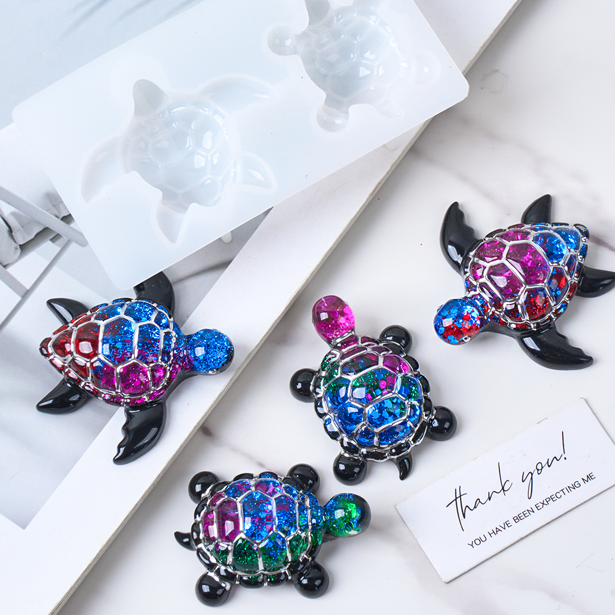 3D Sea Turtle Keychain Silicon - Resin Art Epoxy 评论和价格