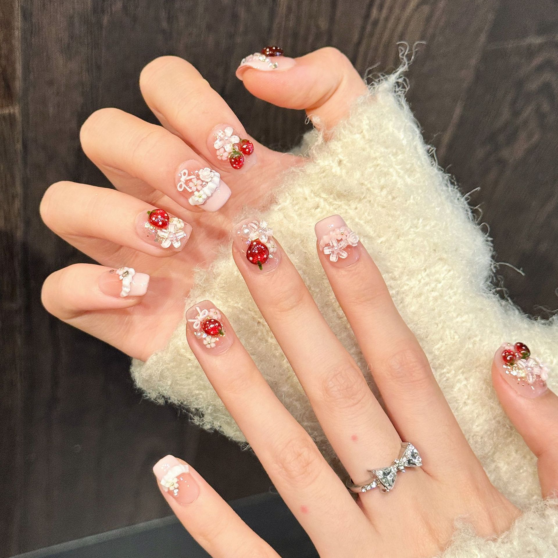 10pcs Cute Red Strawberry Pres - Resin Art Flowers 评论和价格