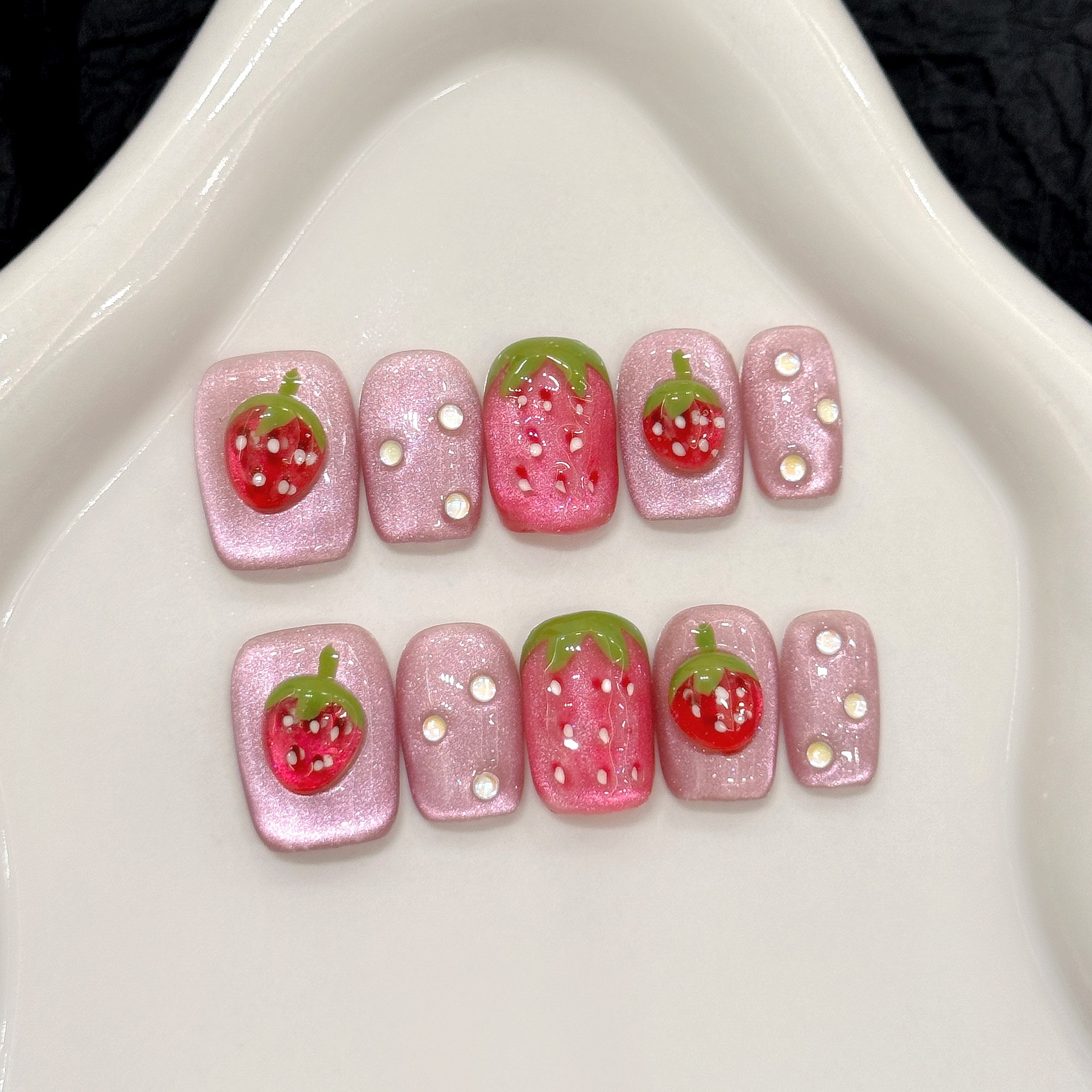 10pcs Cute Red Strawberry Pres - Resin Art Flowers 评论和价格