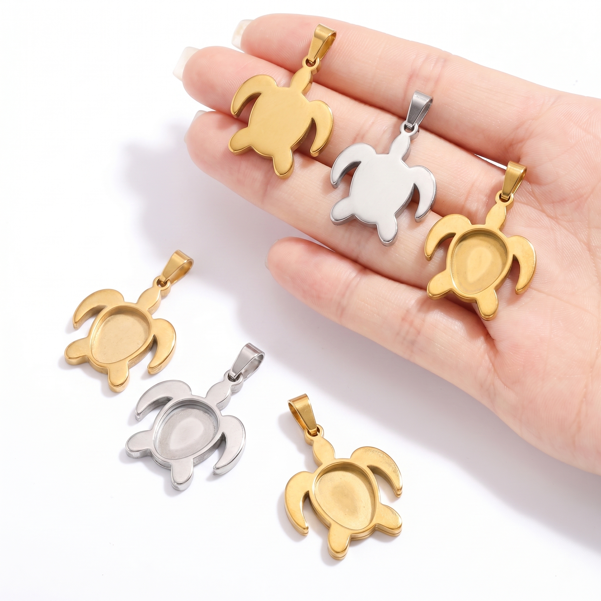 5pcs Stainless Steel Turtle Pe - Resin Art Handmade 评论和价格