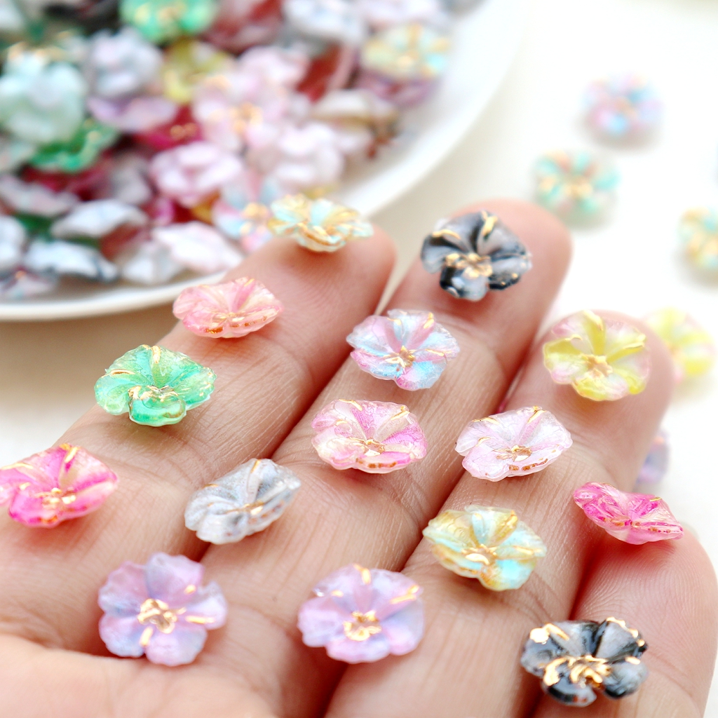 30pcs Mini Resin Flower Caboch - Resin Art Flowers 评论和价格