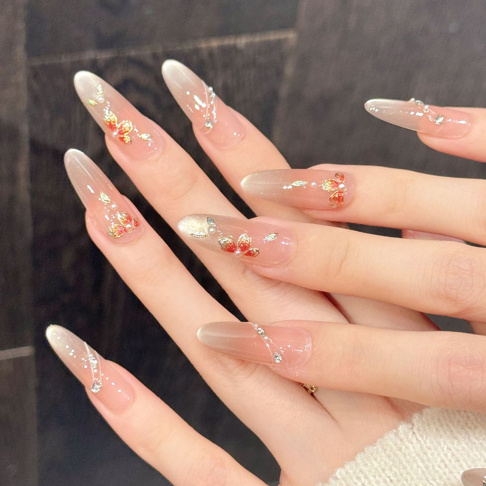 10pcs Handmade Fake Nails Pres - Resin Art Flowers 评论和价格