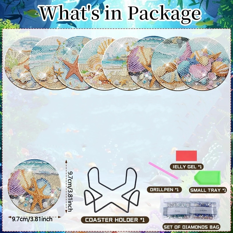 8 Pieces of Diamond Art Painti - Resin Art For Beginner 评论和价格