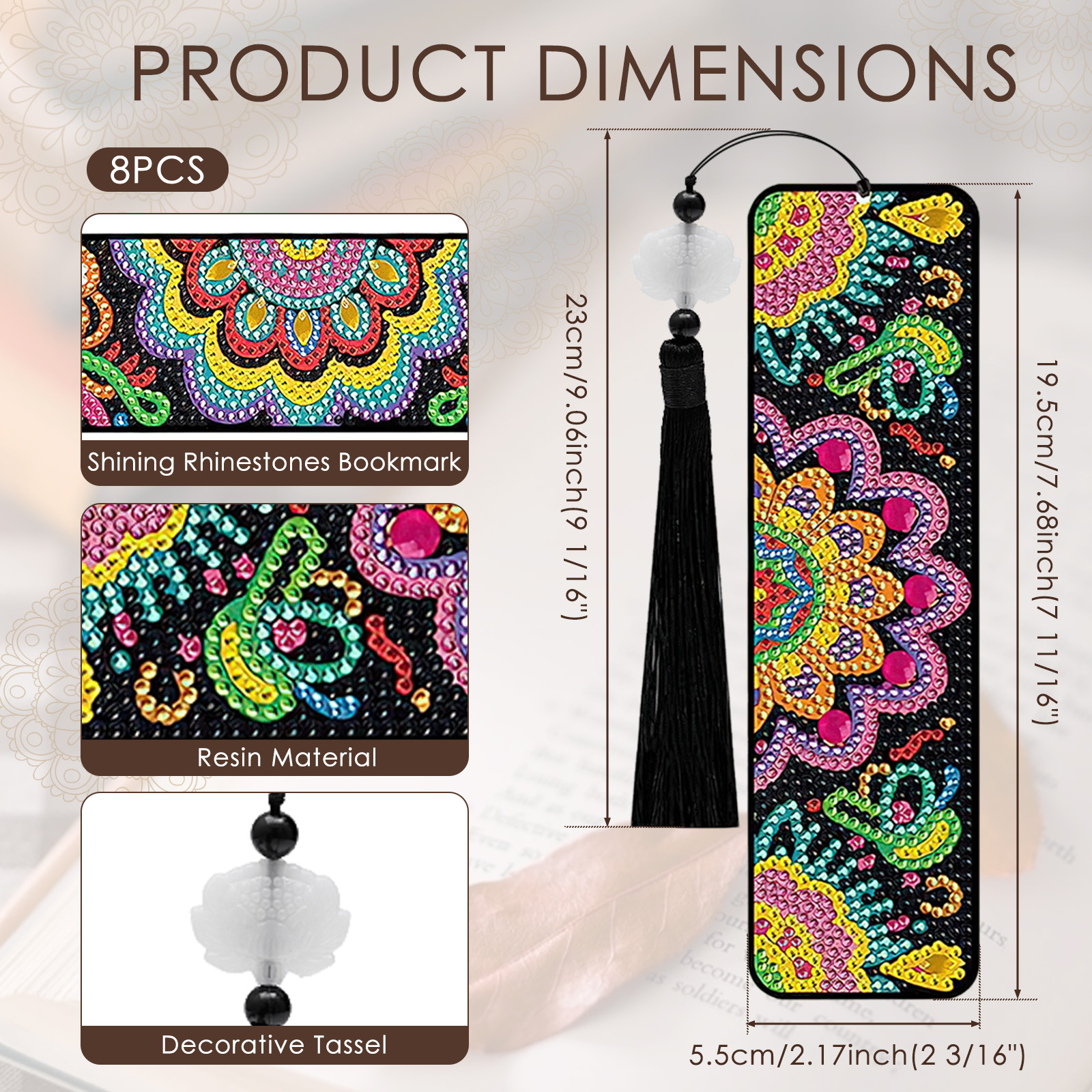 8 Pcs Diamond Art Bookmarks Ki - Resin Art Bookmark 评论和价格