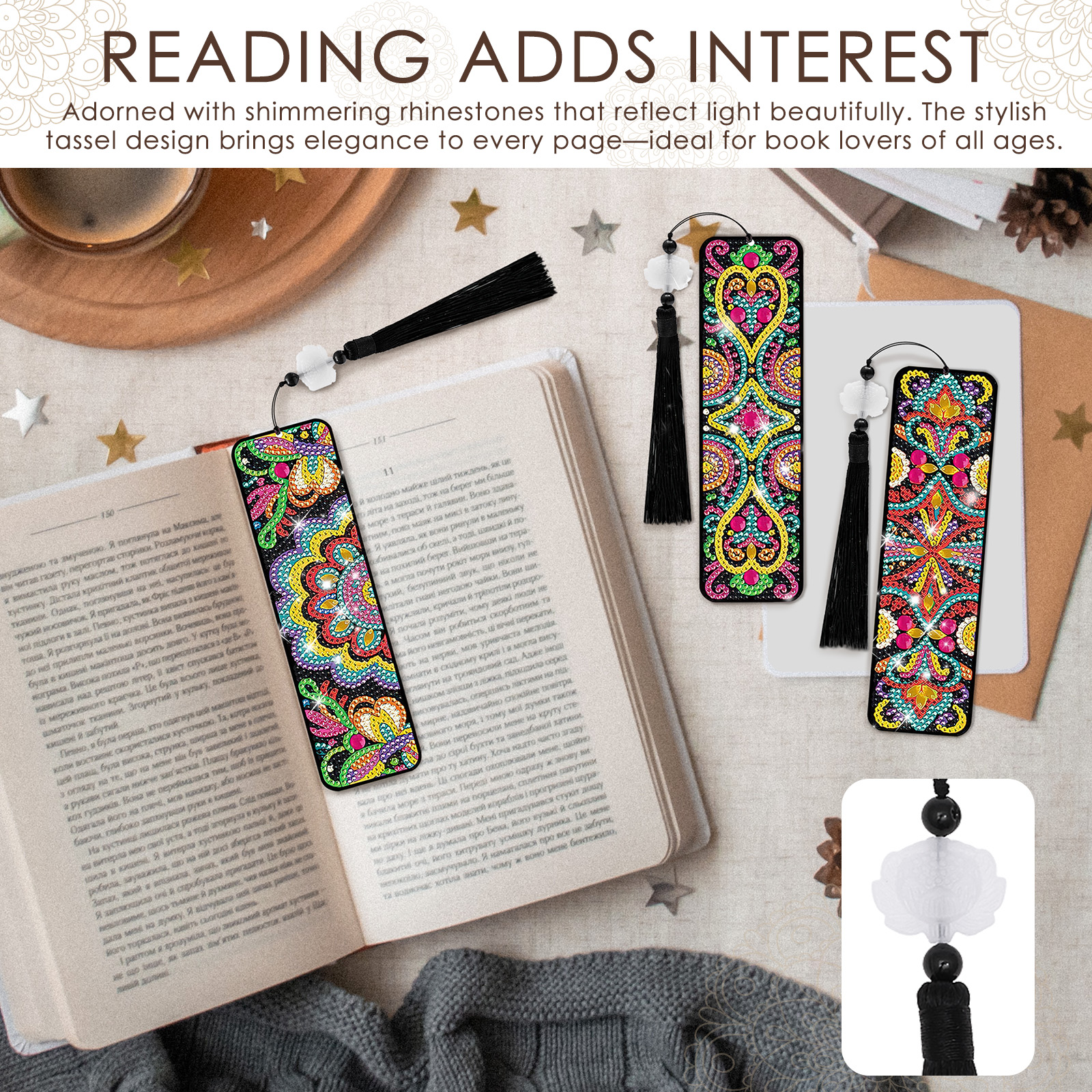 8 Pcs Diamond Art Bookmarks Ki - Resin Art Bookmark 评论和价格