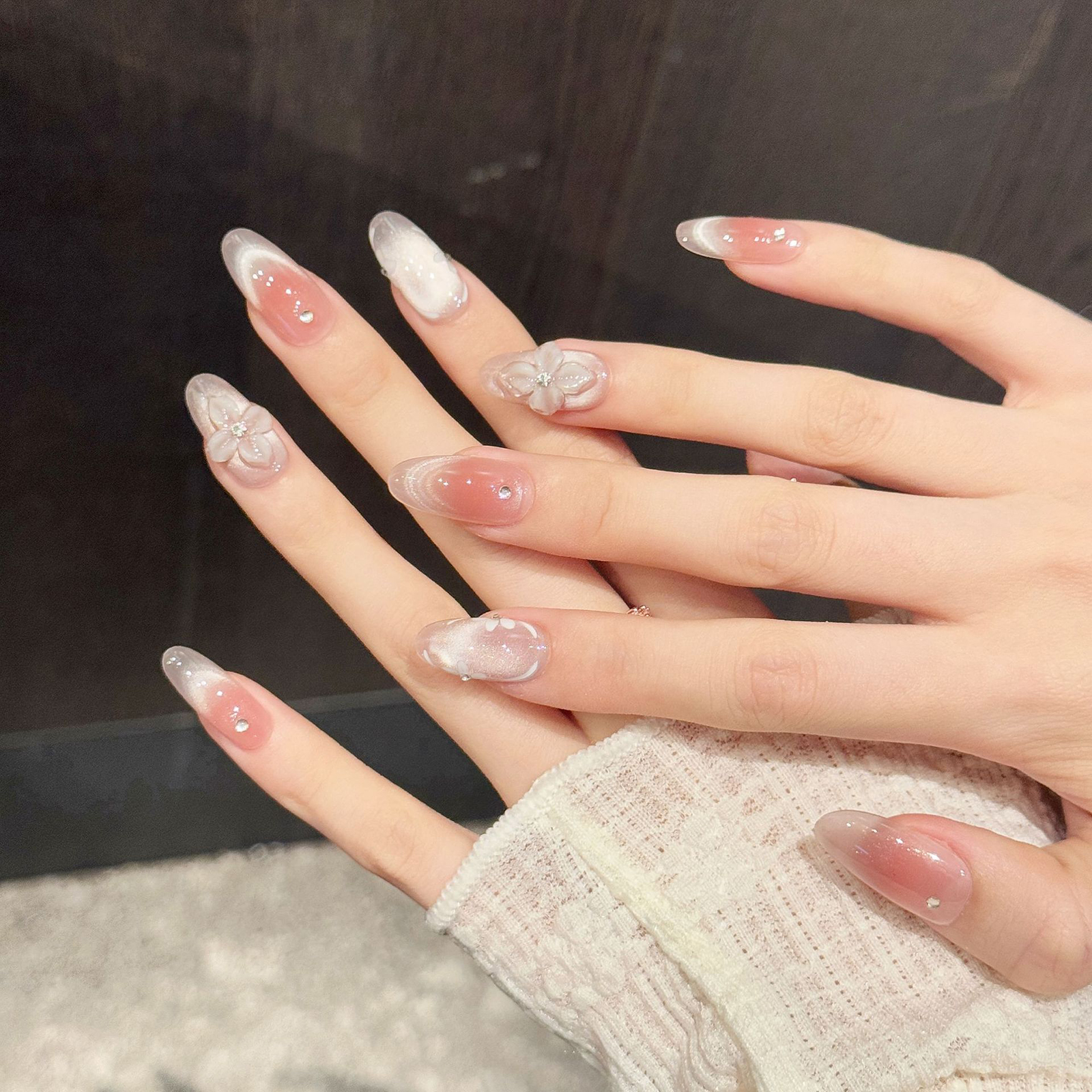 10pcs Handmade Press On Nails  - Resin Art Flowers 评论和价格